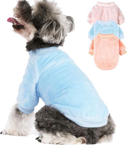 Dog Sweater | 3-Pack Clothes Jackets XXS - XXL for Small Dog Breed (Male & Girl), Soft Winter Coats Sweaters for Dogs and Cats, Pet Apparel Outfits (Grey,Blue,Navy, Small) in Saudi Arabia