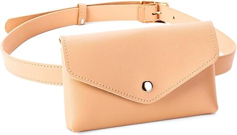 D.LerBung 2 Pieces Womens Fanny Pack Leather Belt with Removable Belt Waist Pouch Fashion Belt Bags Black and Khaki in Kuwait