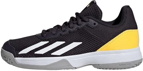adidas Courtflash Tennis Shoe, Black/Preloved Blue/Better Scarlet, 4 US Unisex Big Kid in Saudi Arabia