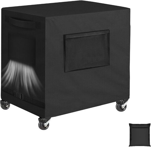SIRUITON Patio Cooler Cart Cover, Fits for Most 80 Quart Rolling Cooler Cart Cover, Waterproof Patio Ice Chest Protective Covers for Outdoor Bar Cart, 34L X 20W X32H inch-（Black） in Saudi Arabia