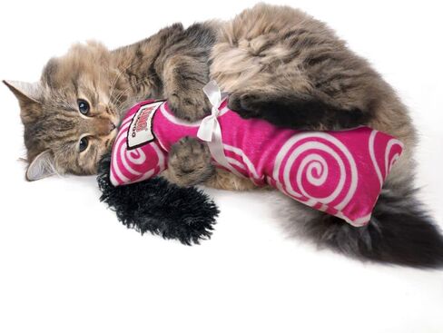 KONG Kickeroo Swirl Cat Toy – Plush with Crinkle Sound, Soft Catnip Toy for Indoor Cats – Assorted Colors in Saudi Arabia