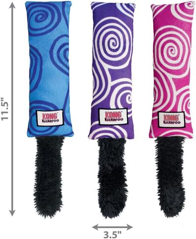 KONG Kickeroo Swirl Cat Toy – Plush with Crinkle Sound, Soft Catnip Toy for Indoor Cats – Assorted Colors in Saudi Arabia