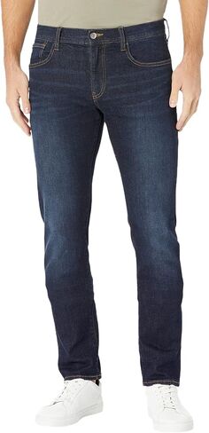 A|X ARMANI EXCHANGE mens 5 Pocket Pocket Slim Denim Jeans, Dark Wash/Tobacco Stitching/Stretch Cotton, 34 US in Saudi Arabia