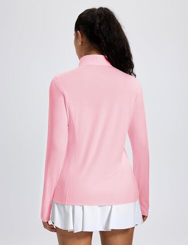 قمصان Magcomsen للسيدات الطويلة مع حماية شمس الجيب 1/4 Zip Summer Quick Dry Upf 50+ Quarter Zip Pullover in Saudi Arabia