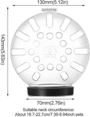 Cat Muzzle with Breathable Hood, Transparent Anti-Bite Astronaut-Style Face Cat Mask Hood for Grooming & Bathing, Trimming Nails, Prevent from Small Dog Cats Biting and Chewing, for Neck 7.36-8.94'' in Kuwait
