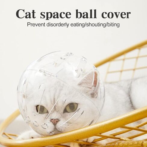 Cat Muzzle with Breathable Hood, Transparent Anti-Bite Astronaut-Style Face Cat Mask Hood for Grooming & Bathing, Trimming Nails, Prevent from Small Dog Cats Biting and Chewing, for Neck 7.36-8.94'' in Kuwait