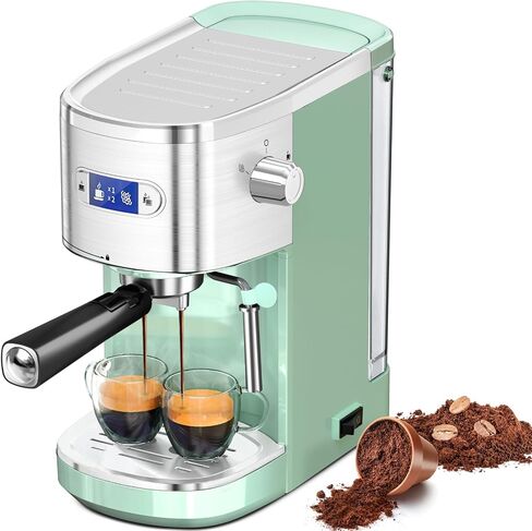 Espresso Machine 20 Bar, Professional Stainless Steel Coffee Maker with LCD Display, Steam Wand, 45oz Removable Water Tank, for Espresso, Cappuccino, Latte at Home or Office, Black in Saudi Arabia