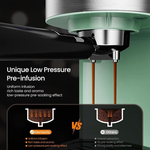 Espresso Machine 20 Bar, Professional Stainless Steel Coffee Maker with LCD Display, Steam Wand, 45oz Removable Water Tank, for Espresso, Cappuccino, Latte at Home or Office, Black in Saudi Arabia