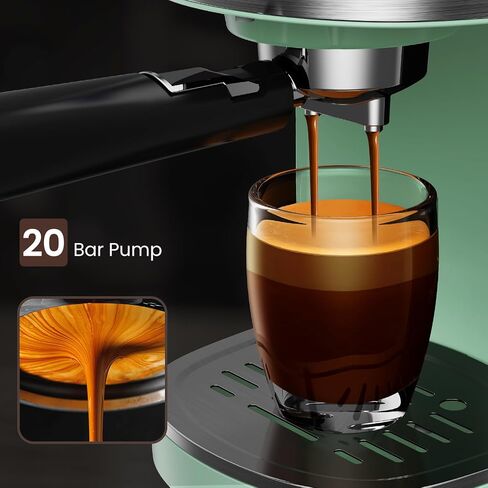 Espresso Machine 20 Bar, Professional Stainless Steel Coffee Maker with LCD Display, Steam Wand, 45oz Removable Water Tank, for Espresso, Cappuccino, Latte at Home or Office, Black in Saudi Arabia