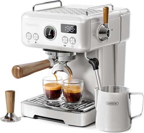 HIBREW H10Plus - ماكينة إسبريسو قابلة للبرمجة - فلتر القهوة مقاس 58 مم من الفولاذ المقاوم للصدأ - درجة الحرارة وحجم الكوب قابلان للتعديل حسب الرغبة - مع شاشة عرض ذكية ومقياس للضغط. in Kuwait