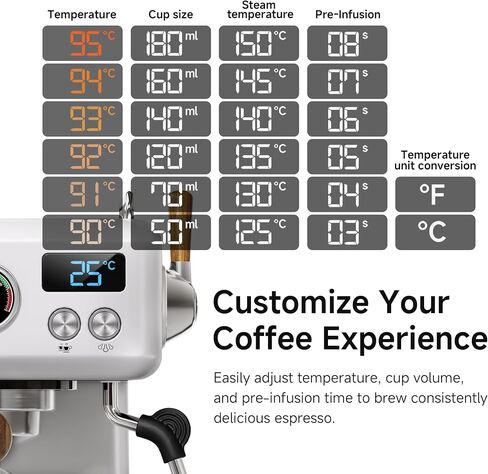 HIBREW H10Plus - ماكينة إسبريسو قابلة للبرمجة - فلتر القهوة مقاس 58 مم من الفولاذ المقاوم للصدأ - درجة الحرارة وحجم الكوب قابلان للتعديل حسب الرغبة - مع شاشة عرض ذكية ومقياس للضغط. in Kuwait