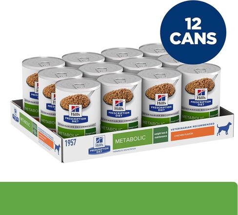 Hill's Prescription Diet Metabolic Weight Management Chicken Flavor Wet Dog Food, Veterinary Diet, 13 oz. Cans, 12-Pack in Saudi Arabia
