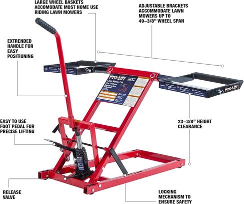 Pro-Lift Lawn Mower Lift Jack - 350 Lbs Capacity for Tractors and Zero Turn Lawn Mowers in Kuwait