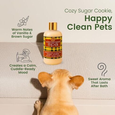 Best Shot Scentament Spa Refreshing Body & Facial Wash for Dogs & Cats, Waterless Dog Wash & Tear Stain Remover, Pet Gentle Face Wash for Sensitive Skin, Sugar Cookie Scent, 16 fl oz in Kuwait