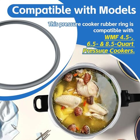 Pressure Cooker Sealing Ring Replace for 6068559990, Pressure Cooker Gasket Replacement Compatible with WMF 4.5-, 6.5- & 8.5-Quart Pressure Cookers, Food-Grade Silicone Gasket in Saudi Arabia