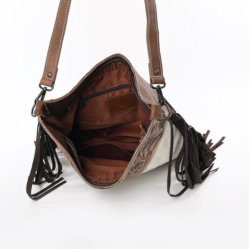 Women Natural Cowhide Leather Crossbody Bag With Detachable Strap in Saudi Arabia