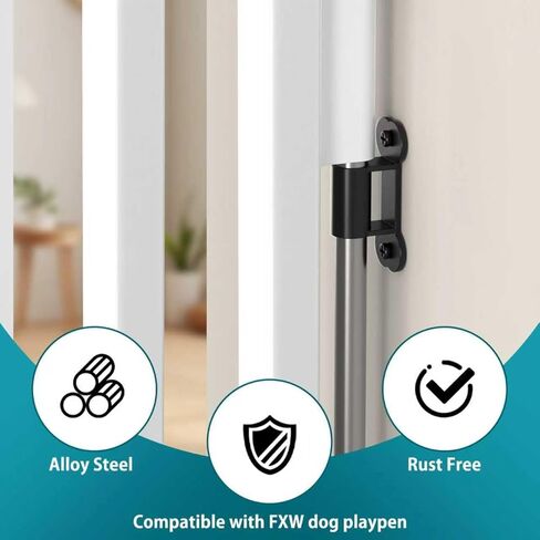 4 Pack Black Fence to Wall Anchor Compatible with FXW Dog Playpen, Dog Playpen Accessory Wall Anchor for Yard Doorways, Hallways, Fireplaces Indoor/Outdoor in Kuwait