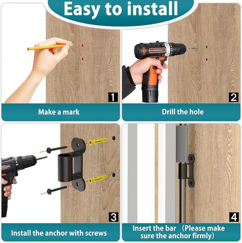 4 Pack Black Fence to Wall Anchor Compatible with FXW Dog Playpen, Dog Playpen Accessory Wall Anchor for Yard Doorways, Hallways, Fireplaces Indoor/Outdoor in Kuwait