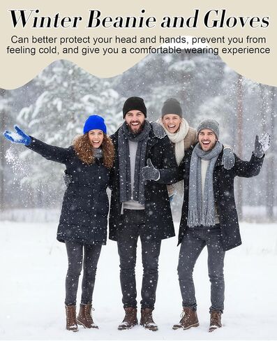 Suhine 128 Pcs Bulk Winter Knit Beanie Hats and Gloves for Men Women Included 64 Warm Beanie and 64 Touchscreen Gloves for Homeless Warm Cozy Gifts in Kuwait