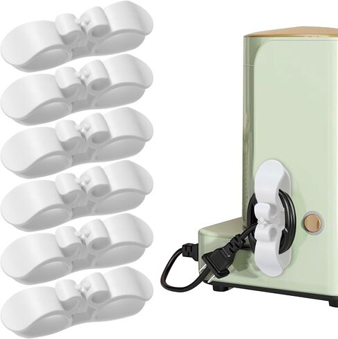 6PCS Appliance Cord Organizer, Cord Organizer for Appliances, Appliance Cords Wrap Upgraded Kitchen, Cords Holder Wrappers Stick on Pressure Cooker, Coffee Maker, Air Fryer and Blender White in Saudi Arabia
