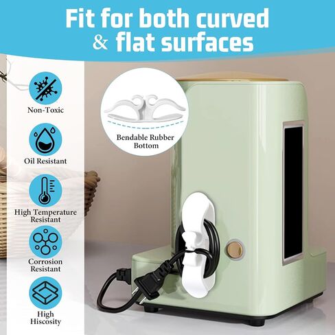 6PCS Appliance Cord Organizer, Cord Organizer for Appliances, Appliance Cords Wrap Upgraded Kitchen, Cords Holder Wrappers Stick on Pressure Cooker, Coffee Maker, Air Fryer and Blender White in Saudi Arabia