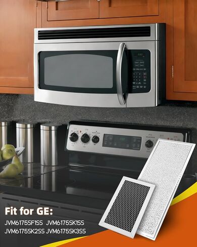 2 قطعة فلتر دهون الميكروويف مناسب لـ GE JVM6175SF1SS، JVM6175SK1SS، JVM6175SK2SS، JVM6175SK3SS in Kuwait