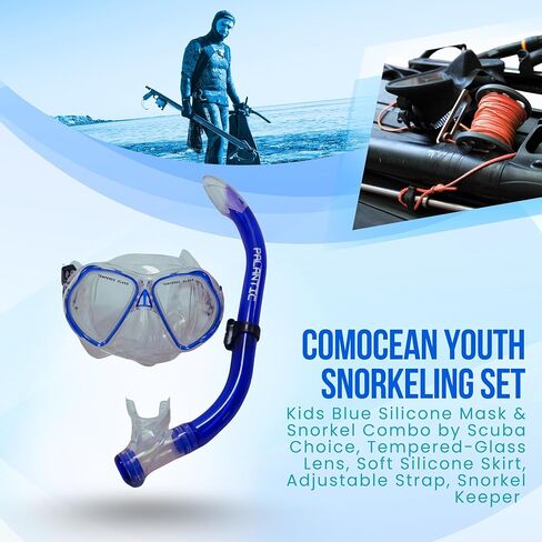 Scuba Choice Comocean Youth Kids Pink Silicone Snorkeling Mask and Snorkel Set in Kuwait