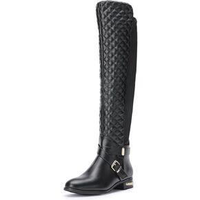 أحذية JustFab Noel المسطحة للنساء - أحذية نسائية، أحذية ركوب الخيل، أحذية عالية للركبة للنساء، أحذية طويلة وأحذية طويلة للنساء - أحذية كاجوال للنساء in Kuwait