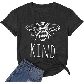 تي شيرت نسائي لطيف على شكل نحلة من Be Kind تي شيرت مضحك ملهم للمعلم بأكمام قصيرة تي شيرت علوي in Kuwait