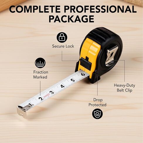 Mr. Pen- Tape Measure, 25-Foot, Steel Measuring Tape, Retractable Measuring Tape, Tape Measure with Fractions, Easy Read Tape Measure, Tape Measure 25 ft, Steel Tape Measure. in Saudi Arabia