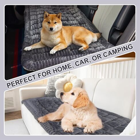Backseat Pet Bed Mat Non-Slip Dog Car Seat Cover Scratch Chew Resistant Dog Blanket for SUVs, Trucks & Sedans 23" x 51" Easy Clean Comfortable Car Travel Pet Pad, Black and White in Saudi Arabia