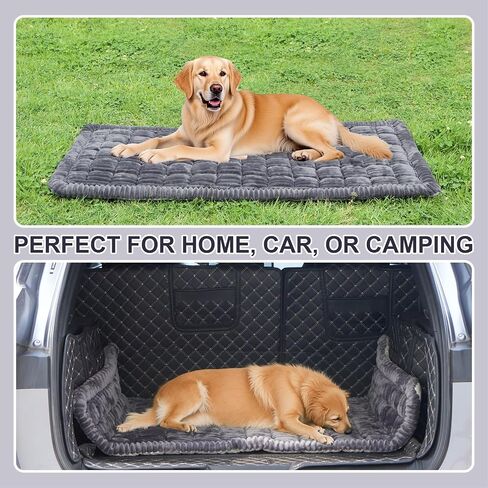 Backseat Pet Bed Mat Non-Slip Dog Car Seat Cover Scratch Chew Resistant Dog Blanket for SUVs, Trucks & Sedans 23" x 51" Easy Clean Comfortable Car Travel Pet Pad, Black and White in Saudi Arabia