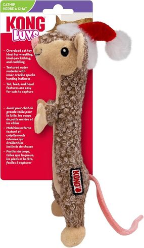 KONG Christmas Holiday Cat Toy – Assorted Toy for Batting, Pouncing & Interactive Play (Luvs Mouse) in Saudi Arabia