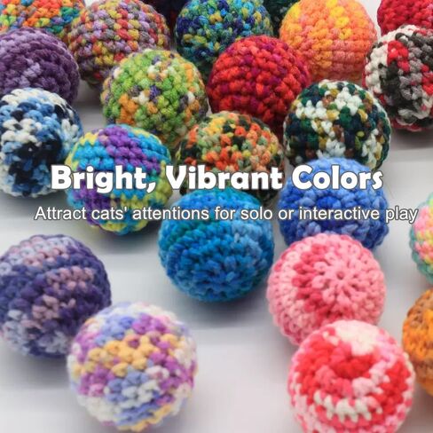 Jingle Cat Toy Balls 6 Pack 1.77" Woolen Yarn with Bell - Indoor Kitten Toys for Safe Chew & Play, Includes Gift Box in Saudi Arabia