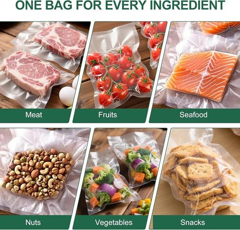 Vacuum Sealer Rolls Bags, 6 Pack 3 Rolls 11" x 20' & 3 Rolls 8" x 20' Commercial Grade BPA Free Bag Rolls, Durable Customized Size Food Vac Bags for Meal Prep, Storage and Sous Vide Cooking in Saudi Arabia