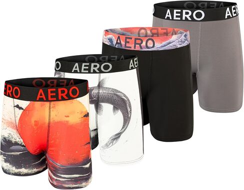 AEROPOSTALE Mens Boxer Briefs 4 Pack Poly Spandex Performance Boxer Briefs Underwear in Saudi Arabia