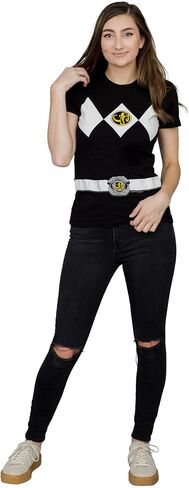 Mighty Morphin Power Rangers Red Blue Yellow Pink Green Black White Blue Costume T-Shirt in Kuwait