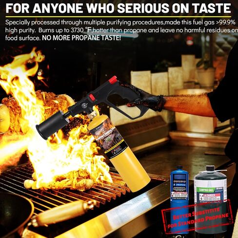 14.1oz MAPP Gas 12 Bottle Kit 99.99% High Purity Equal to MAPP Gas Hotter than Propane No Odor Cooking Searing Camping Gas to Broil Sous Vide for Welding Brazing Soldering Propane Torch Head in Saudi Arabia