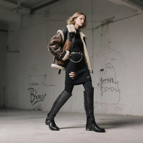 أحذية JustFab Noel المسطحة للنساء - أحذية نسائية، أحذية ركوب الخيل، أحذية عالية للركبة للنساء، أحذية طويلة وأحذية طويلة للنساء - أحذية كاجوال للنساء in Kuwait
