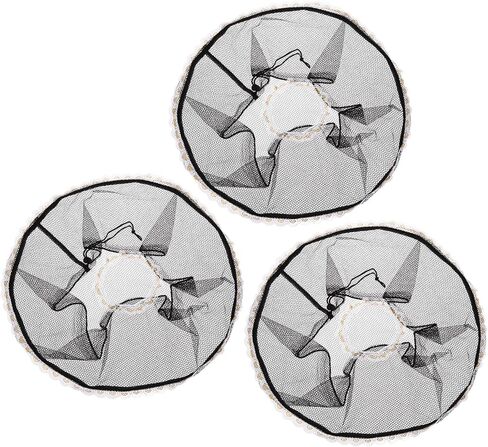 MECCANIXITY Electric Fan Dust Cover 16 Inch Lace Decor Washable Dustproof Guard Mesh Net for Protection, Black Pack of 3 in Saudi Arabia