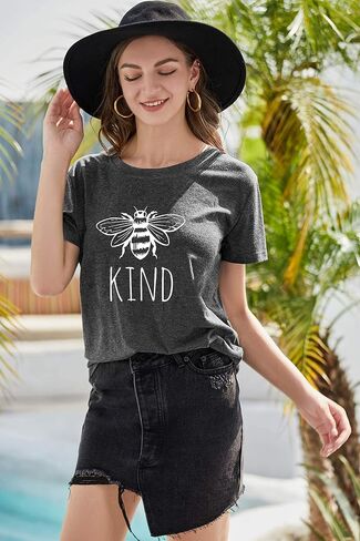 Be Kind Tshirt Women Cute Bee Graphic Shirt Funny Inspirational Teacher Short Sleeve Tees Tops in Kuwait