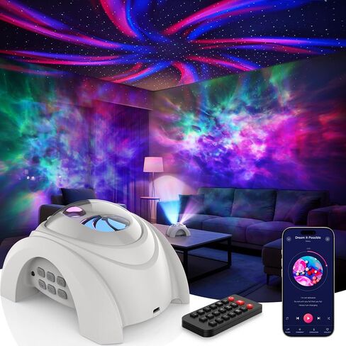 Galaxy Projector, Star Projector Light for Bedroom, Bluetooth Speaker and 8 White Noise, Night Light for Kids Adults Game Room, Home Theater, Ceiling, Christmas, Room Decor in Kuwait