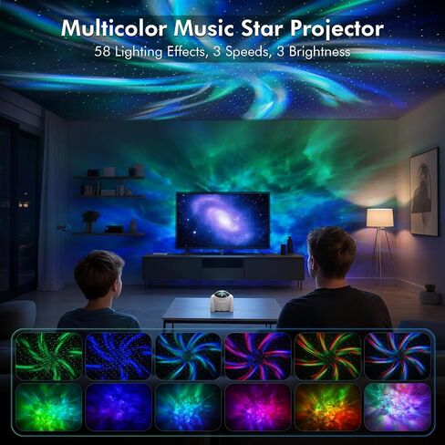 Galaxy Projector, Star Projector Light for Bedroom, Bluetooth Speaker and 8 White Noise, Night Light for Kids Adults Game Room, Home Theater, Ceiling, Christmas, Room Decor in Kuwait