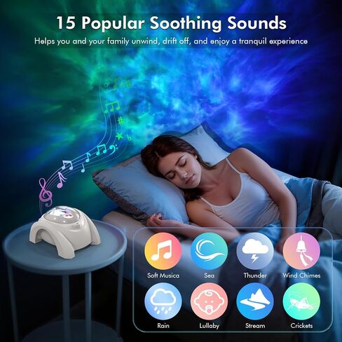 Galaxy Projector, Star Projector Light for Bedroom, Bluetooth Speaker and 8 White Noise, Night Light for Kids Adults Game Room, Home Theater, Ceiling, Christmas, Room Decor in Kuwait