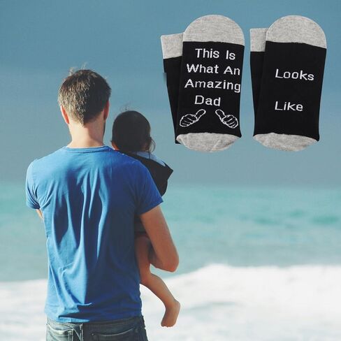 PXTIDY 2 Pairs Funny Uncle Socks This Is What An Awesome Uncle Looks Like Socks for Uncle in Kuwait