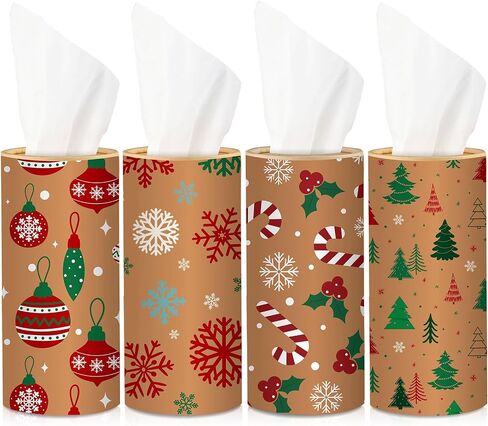 Hushee 10 Pcs Thanksgiving Car Tissues Cylinder Holder Boxes with 500 Facial Tissues Pumpkin Tissue Box for Car Fall Round Tissue Tubes for Cup Holder Home Office Travel, 10 Styles in Saudi Arabia