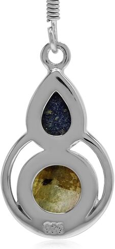 Silvershake Genuine Cabochon Stones 925 Sterling Silver Contemporary Geometric Earrings Pendant Jewelry for Women in Saudi Arabia