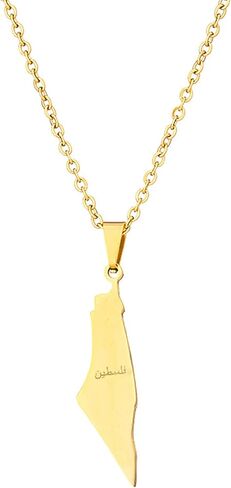Palestine Necklace Stainless Steel Pendant for Women Men Country Map Jewelry Daily Accessories in Saudi Arabia