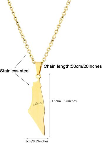 Palestine Necklace Stainless Steel Pendant for Women Men Country Map Jewelry Daily Accessories in Saudi Arabia