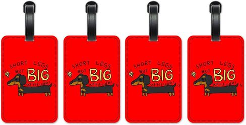 Dachshund - Short Legs, Big Attitude - Luggage ID Tags - Suitcase Identification Cards - Set of 2 in Saudi Arabia